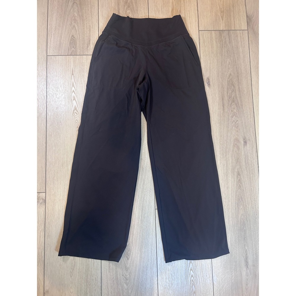Halara Women Medium Brown High Waisted Wide Leg Athletic Yoga Pants Pockets 31"